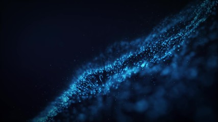 Poster - abstract  3d Abstract Background Network concept . Future backgroundTechnology concept. 3d landscape. Big data. Lanscape with connections dots and lines on dark background.