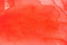 Red Watercolor On Paper Painted Background Texture
