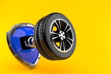 Poster - Car wheel with protective shield