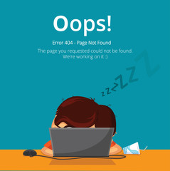 Poster - Error 404 page layout vector design. Website 404 page creative concept. The page you requested could not be found. Oops 404 error page. 
