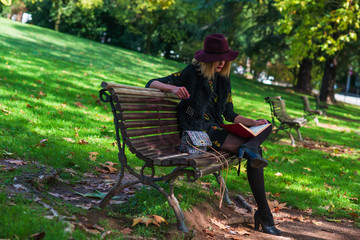 read book in park