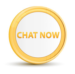 Poster - Chat Now gold round button