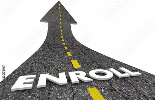 Fotografía Enroll Sign Up Register Road Word Registration 3d Illustration
