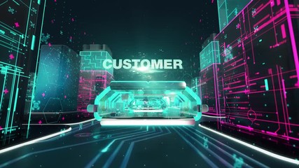 Marketing Management with digital technology concept
