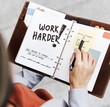 © Rawpixel.com - Phrase Work harder written on a journal
