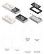 © siiixth - smartphone rigid slide sleeve box mockup dieline
