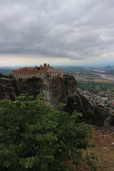 View to the monastery of Saint Stephen, Meteora, Thessaly, Greece