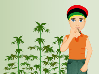 Poster - man grows cannabis