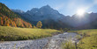 Rissbach in der Eng, Karwendel Tal im Herbst, sonniger Oktobertag