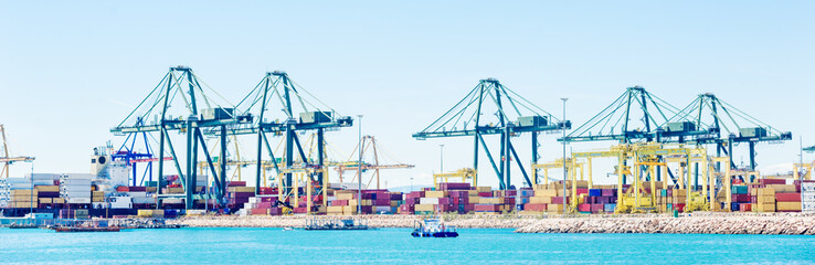 Container terminal in harbor