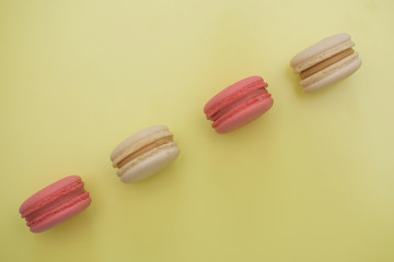 macaroons on a yellow background