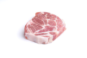 fresh pork raw meat on white background