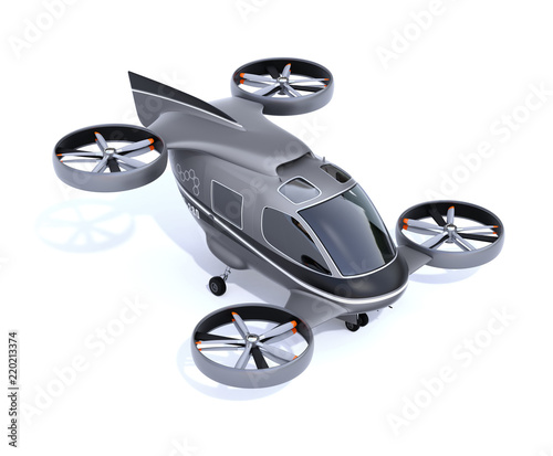 Cuadros en Lienzo Self driving Passenger Drone isolated on white background
