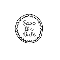 Wall Mural - save the date calligraphy. hand lettering wedding phrase for invitations design, cards, banners, pho