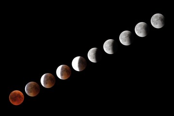 Wall Mural - phases of full eclipse of the moon