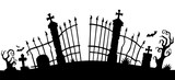 Fototapeta  - Cemetery gate silhouette theme 1