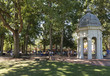 Students attend a career fair at East Carolina University near the cupola