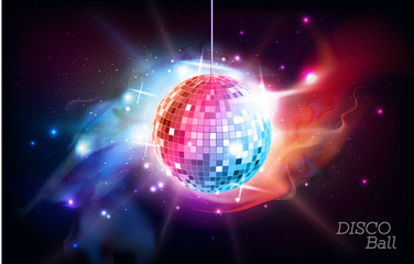Wall Mural - disco ball. disco ball on open space background