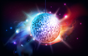 Wall Mural - disco ball. disco ball on open space background