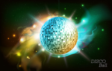 Wall Mural - disco ball. disco ball on open space background