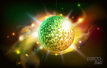 Wall Mural - disco ball. disco ball on open space background