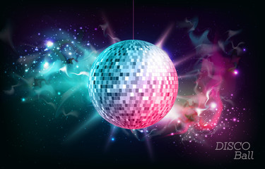 Wall Mural - Disco ball. Disco ball on open space background