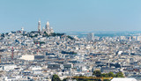 Fototapeta Paryż - Aerial view of the Sacre Coeur in Montmartre in Paris