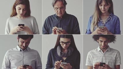 Wall Mural - people using the mobile phone