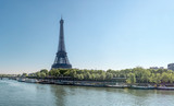 Fototapeta Boho - Paris cityscape - Eiffel Tower, bridge and Seine river