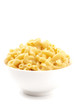 Classic Stovetop Macaroni and Cheese on a White Background