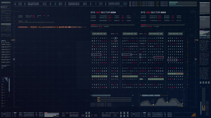 Abstract running numbers code hacking source code and map digital data holographic city buildings and information technology animation for head up display and user interface background