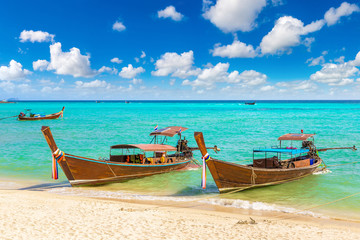 Traditional thai boat on Phi Phi Don