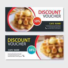 Wall Mural - Discount voucher dessert waffle in template design.