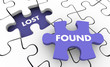 Lost and Found Searching Finding Missing Items Puzzle 3d Illustration