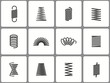 Metal spring icon set. Illustrations isolated on white. Simple pictograms for graphic and web design.