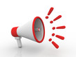 © jijomathai - 3d rendering megaphones with exclamation mark