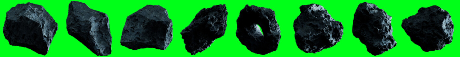 Poster - Dark rock asteroid pack 3D rendering
