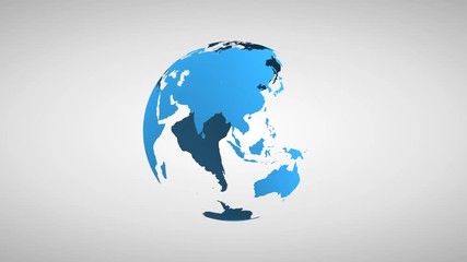 Wall Mural - Animation rotation of the planet Earth on a gray background. There is an alpha channel for compositing. 3d footage