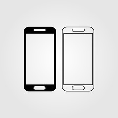 Poster - Smartphone technology line icon flat style isolated on background. Smartphone icon sign symbol for web site and app design.