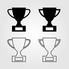 Poster - Trophy line icon flat style isolated on background. Trophy icon sign symbol for web site and app design.