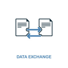 data exchange icon in two colors. simple element symbol. data exchange icon design from computer col