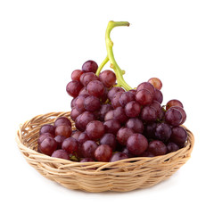Sticker - Red grapes isolated on over white background
