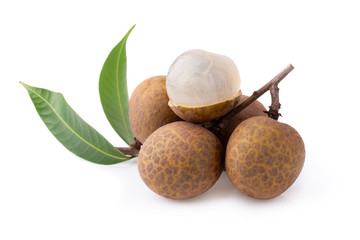 Fresh longan isolated on a white background