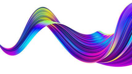 Aufkleber - Liquid spiral ribbon with glossy bright holographic neon trendy colors
