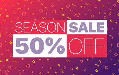 Poster - Abstract color sale banner template. Season sale vector illustration