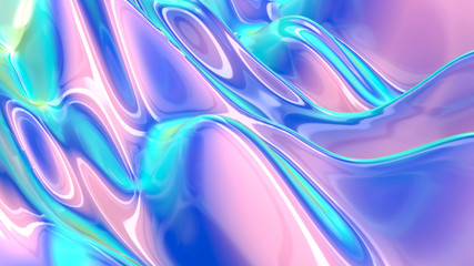 abstract liquid background, holographic surface, reflection, spectrum.