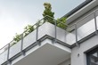 Metall-Balkone,am Dachgeschoss eines modernen Wohnhauses