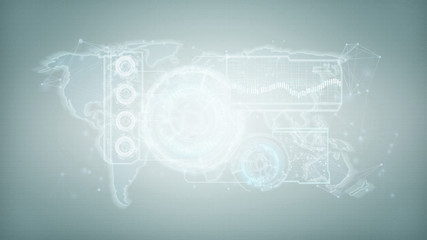 Poster - Technology interface isolated on a background 3d rendering