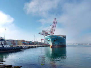 View in sea port on the Black sea.