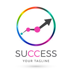 Wall Mural - Business growth colorful arrow logo ,  vector icon